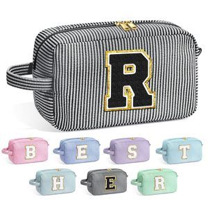 Initial Makeup Bag - Personalized Cute Cosmetic Bags, Girls Makeup Toiletry🙃